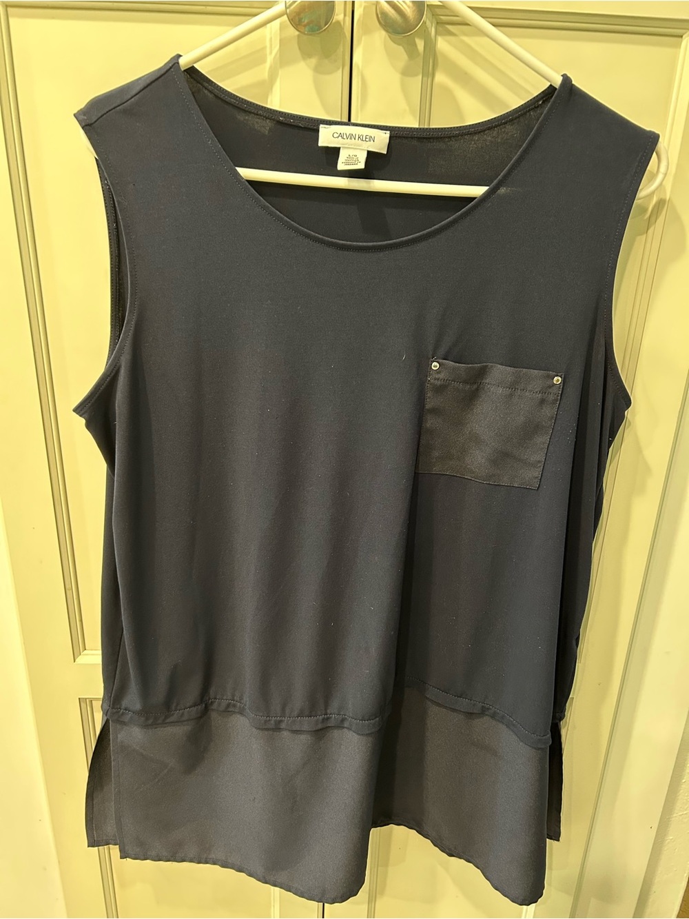 Calvin Klein Dark Navy Sleeveless Pocket Tank